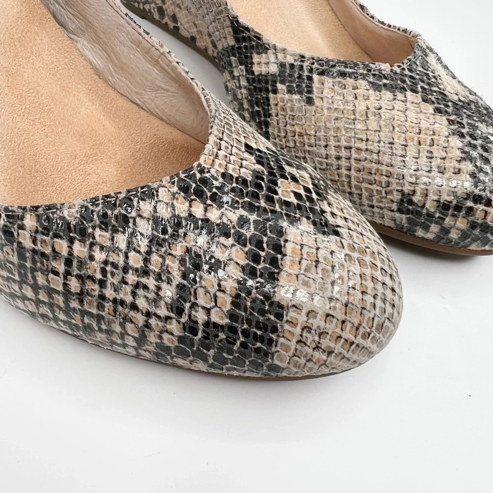 VIONIC Antonia Snake Print Leather Wedge Pump 10